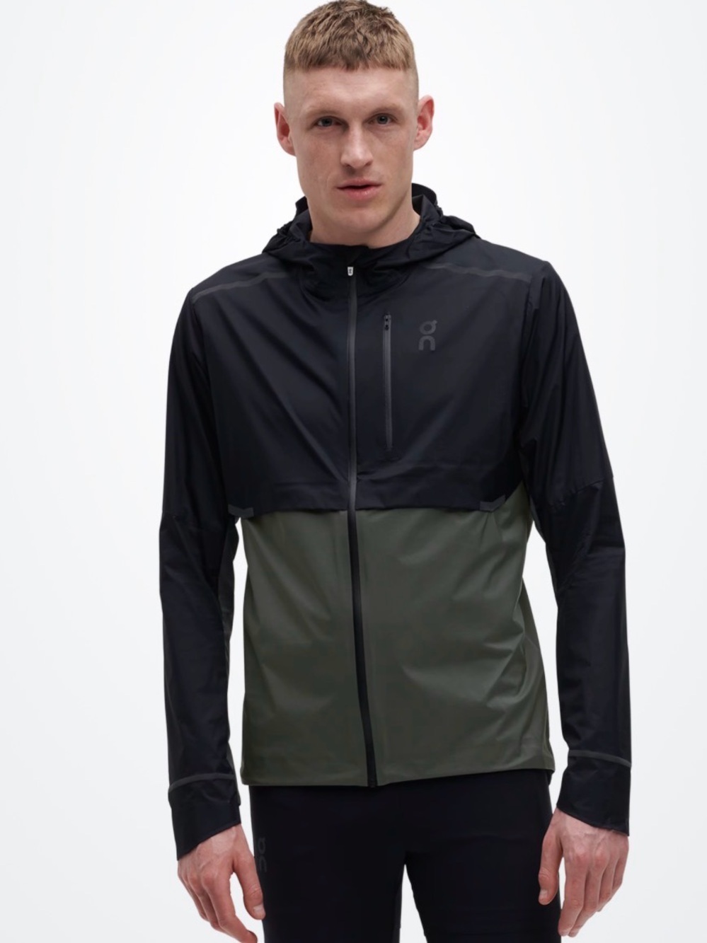 On Running Men’s Hooded Windbreaker Jacket - Grey & Black
